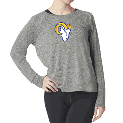 Los Angeles Rams NFL Kadi Raglan Long Sleeve Heather Grey Large