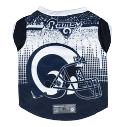 Los Angeles Rams Pet Performance Tee Shirt Xtra Small