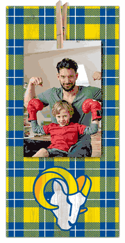 Los Angeles Rams Plaid Clothespin 6x12 Sign