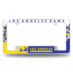 Los Angeles Rams Primary 12" x 6" Chrome All Over Automotive License Plate Frame for Car/Truck/SUV