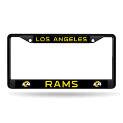 Los Angeles Rams Primary Black Chrome Frame with Plastic Inserts 12" x 6" Car/Truck Auto Accessory