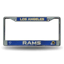 Los Angeles Rams Retro 12" x 6" Chrome Frame With Decal Inserts
