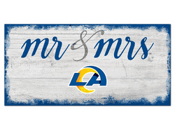 Los Angeles Rams Script Mr & Mrs 6x12 Sign