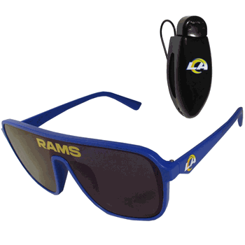 Los Angeles Rams Shield Sunglasses with Visor Clip