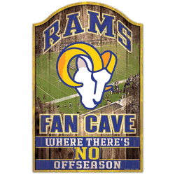 Los Angeles Rams Sign 11x17 Wood Fan Cave Design