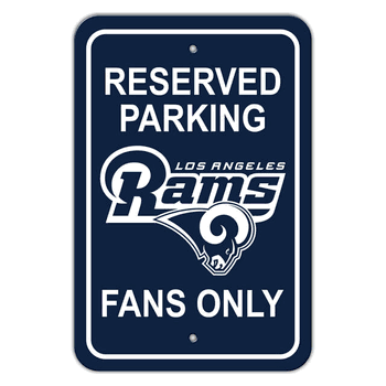 Los Angeles Rams Sign - Plastic - Reserved Parking - 12 in x 18 in