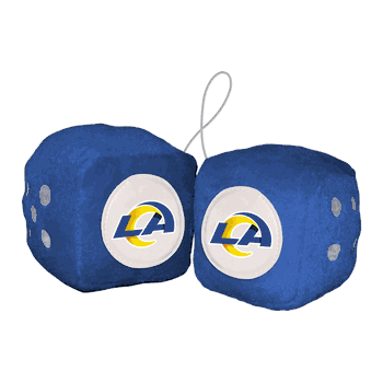 Los Angeles Rams Team Color Fuzzy Dice Dcor 3