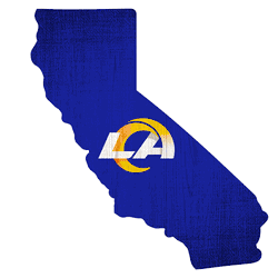 Los Angeles Rams Team Color Logo State Sign