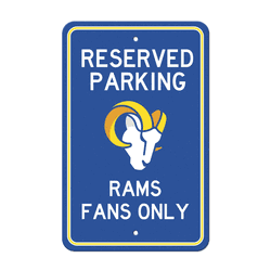Los Angeles Rams Team Color Reserved Parking Sign Dcor 18in. X 11.5in. Lightweight