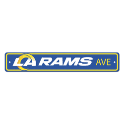 Los Angeles Rams Team Color Street Sign Dcor 4in. X 24in. Lightweight