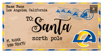 Los Angeles Rams To Santa 6x12 Sign
