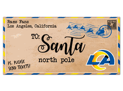 Los Angeles Rams To Santa 6x12 Sign