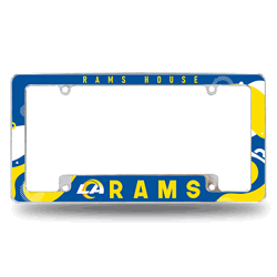 Los Angeles Rams Wave 12" x 6" Chrome All Over Automotive License Plate Frame