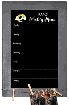 Los Angeles Rams Weekly Chalkboard with frame & clothespins 11x19 Sign
