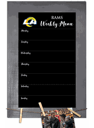 Los Angeles Rams Weekly Chalkboard with frame & clothespins 11x19 Sign