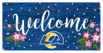 Los Angeles Rams Welcome Floral 6x12 Sign