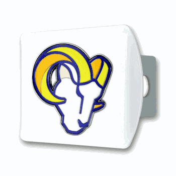 Los Angeles Rams White Metal Hitch Cover with  3D Color Emblem