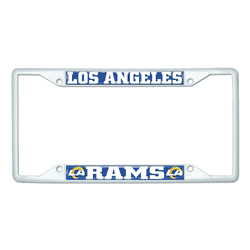 Los Angeles Rams White Metal License Plate Frame - 6.25"x12.25"