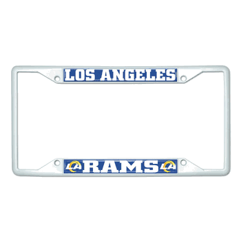 Los Angeles Rams White Metal License Plate Frame - 6.25