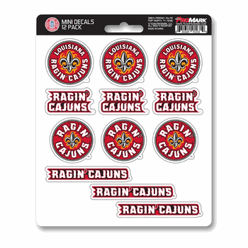Louisiana Lafayette Ragin Cajuns 12 Count Mini Decal Sticker Pack