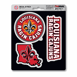 Louisiana Lafayette Ragin Cajuns 3 Piece Decal Sticker Set