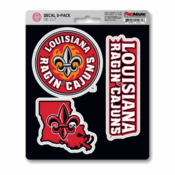 Louisiana Lafayette Ragin Cajuns 3 Piece Decal Sticker Set
