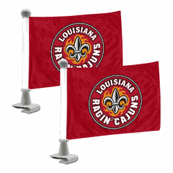 Louisiana Lafayette Ragin Cajuns Ambassador Car Flags - 2 Pack Mini Auto Flags, 4in X 6in