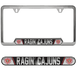 Louisiana Lafayette Ragin Cajuns Embossed License Plate Frame, 6.25in x 12.25in