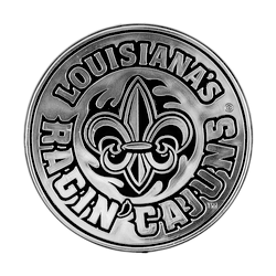 Louisiana Lafayette Ragin Cajuns Molded Chrome Plastic Emblem