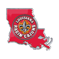 Louisiana Lafayette Ragin Cajuns Team State Aluminum Embossed Emblem