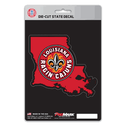 Louisiana Lafayette Ragin Cajuns Team State Shape Decal Sticker