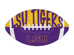 Louisiana State Tigers 12" Football Cutout Sign with City Name