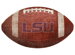 Louisiana State Tigers 12" Football Shaped Sign