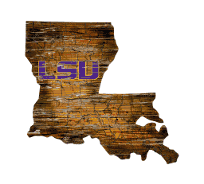 Louisiana State Tigers 12" Mini Roadmap State Sign