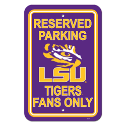 Louisiana State Tigers 12" X 18" Plastic Parking Sign