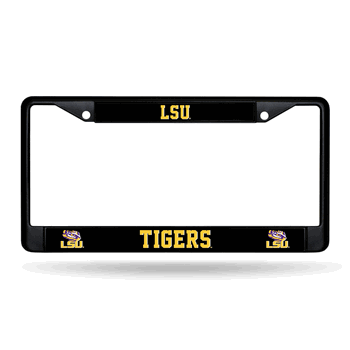 LSU Tigers Standard Black Chrome Frame with Plastic Inserts 12