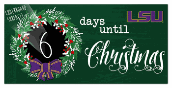 Louisiana State Tigers Chalk Christmas Countdown 6x12 Sign