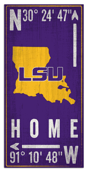Louisiana State Tigers Coordinate 6x12 Sign