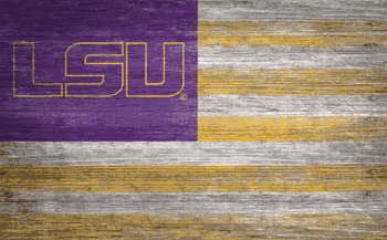 Louisiana State Tigers Distressed Flag 11x19 Distressed Flag 11x19