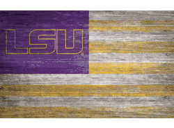 Louisiana State Tigers Distressed Flag 11x19 Distressed Flag 11x19