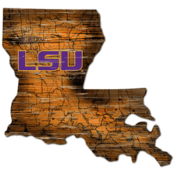 Louisiana State Tigers Distressed State with Logo