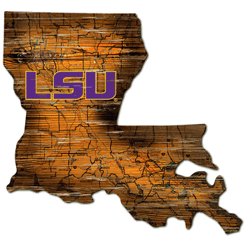 Louisiana State Tigers Distressed State with Logo
