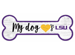 Louisiana State Tigers Dog Bone 6x12 Sign