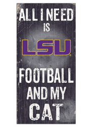Louisiana State Tigers Football and My Cat 6x12 Sign