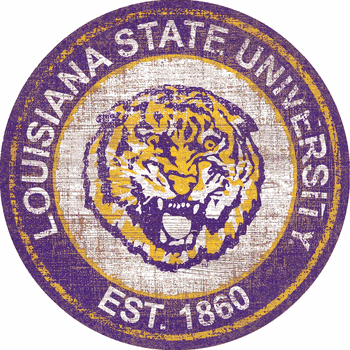 Louisiana State Tigers Heritage Logo Round Sign