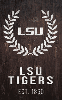 Louisiana State Tigers Laurel Wreath 11x19 Sign