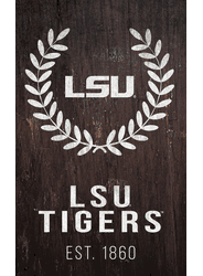 Louisiana State Tigers Laurel Wreath 11x19 Sign