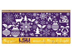 Louisiana State Tigers Merry and Bright 6x12 Sign