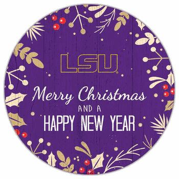 Louisiana State Tigers Merry Christmas & New Year 12in Circle