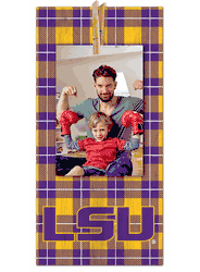 Louisiana State Tigers Plaid Clothespin 6x12 Sign